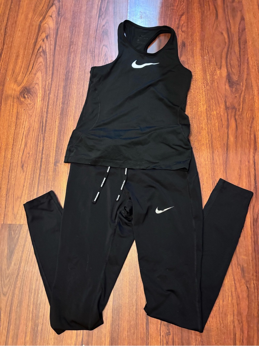 Nike Black Racerback Tank with Matching Black Leggings